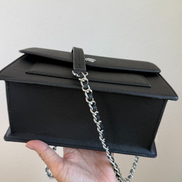 Tory Burch ROBINSON CONVERTIBLE SHOULDER BAG 154317 Black/Silver Authentic‼️ - Picture 12 of 16